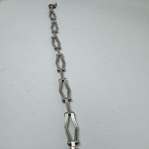 Vintage Italian Sterling Silver Gate Link Bracelet